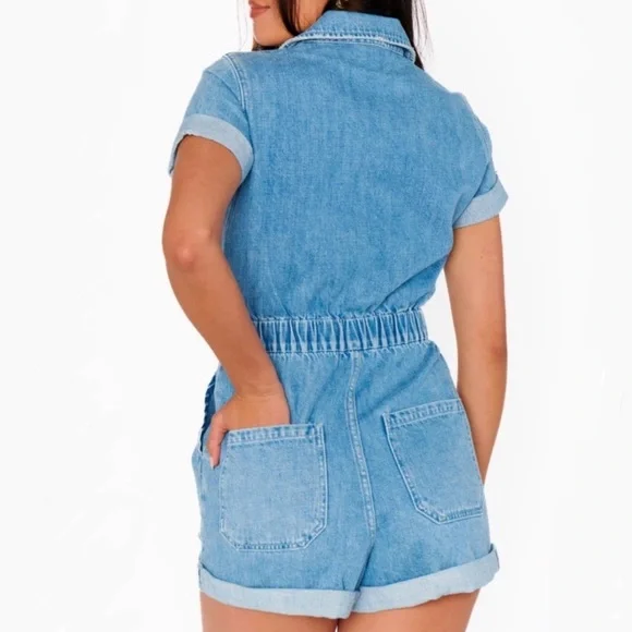 Show Me Your MuMu Canon Denim Romper - Picture 2 of 12